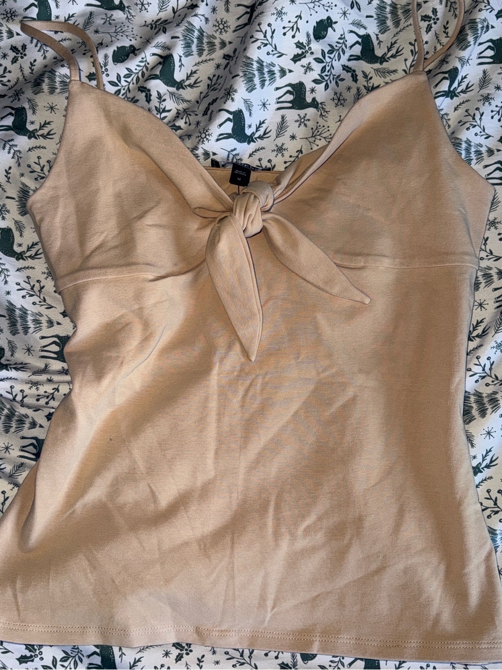 Express Beige Tie-Front Camisole